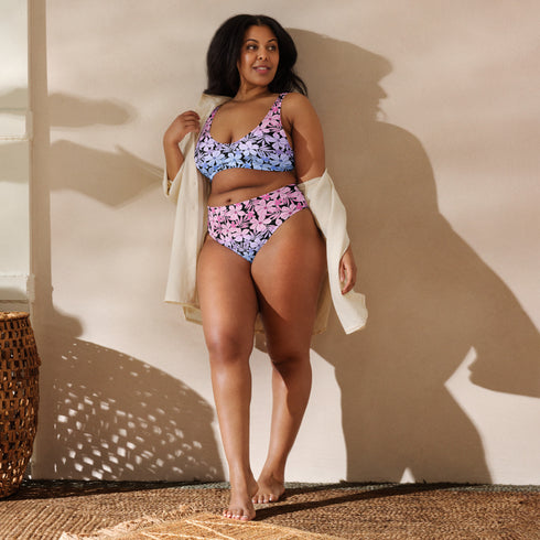 Bisexual Pride Aloha High-Waisted Bikini
